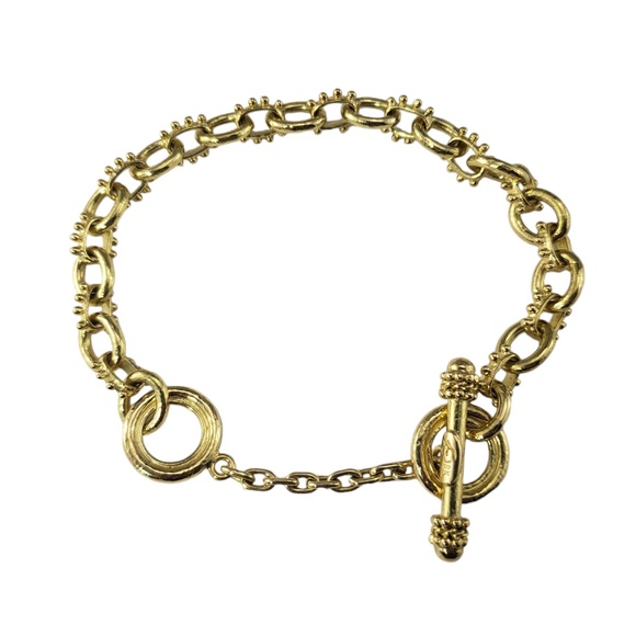 Elizabeth Locke 18K Yellow Gold Charm Toggle Bracelet #18457